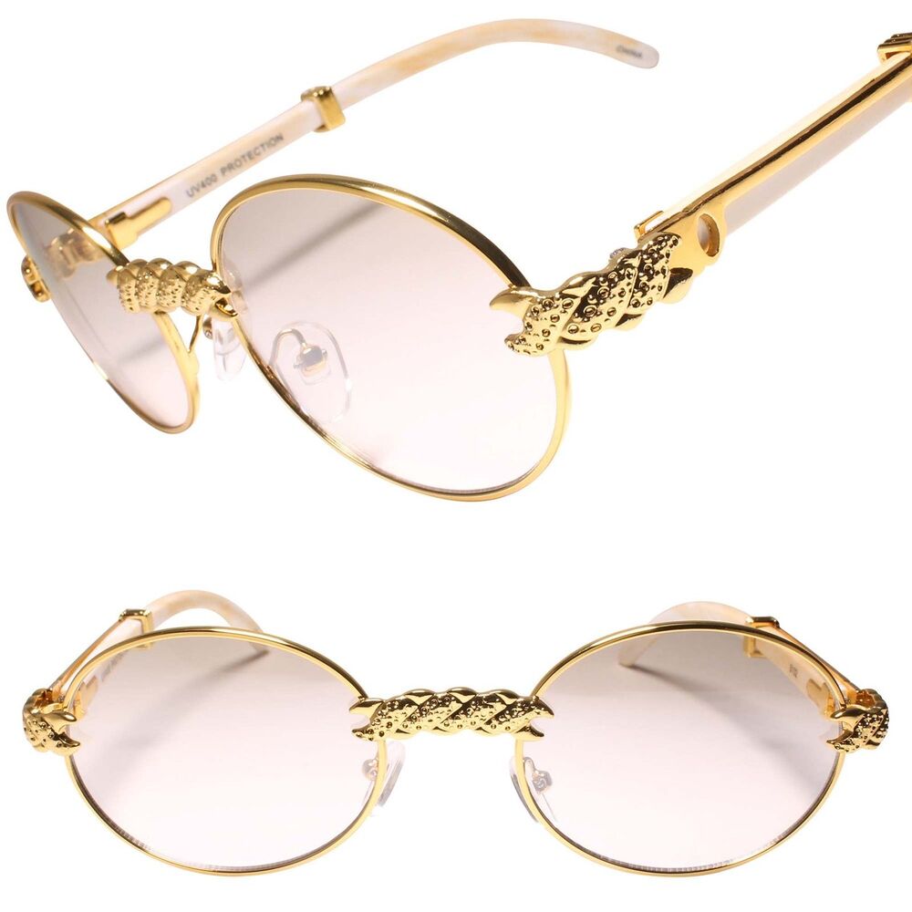 Hip Hop Sunglasses Marble and Wood Accent Frame for a Uniquely Elegant Look
